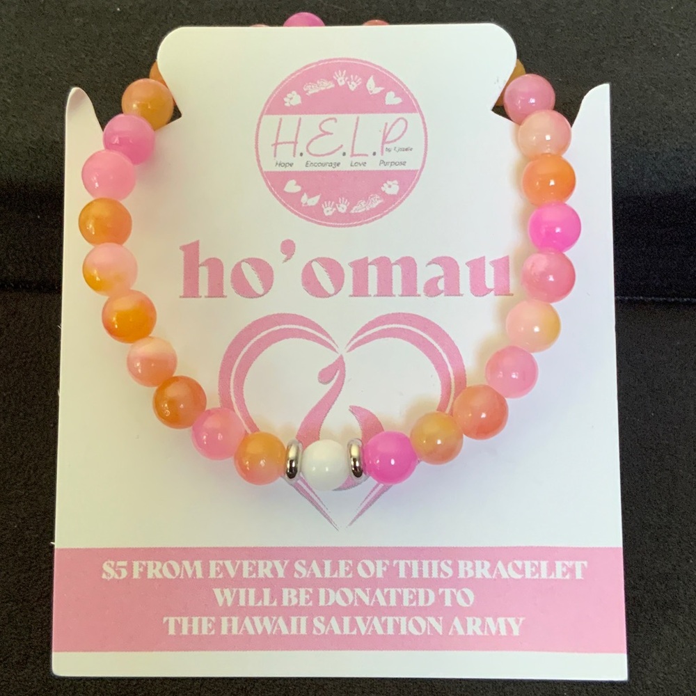 T Jezzelle Pink and Orange Beaded Bracelet